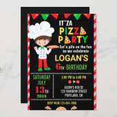 Pizza Geburtstagsfeier Einladung Italienische Gebu (Vorne/Hinten)