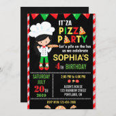 Pizza Geburtstagsfeier Einladung Pizzas machen Par (Vorne/Hinten)
