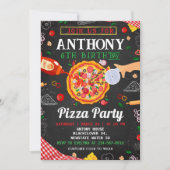 Pizza Geburtstagsfeier Redaktionsfähige Einladung (Vorderseite)