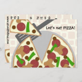 Pizza Geburtstagsparty Einladung (Vorne/Hinten)