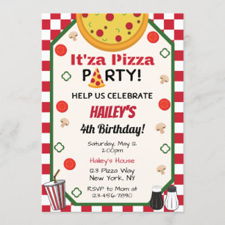 Pizza Geburtstagsparty Einladung