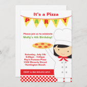 Pizza Geburtstagsparty Einladung (Vorne/Hinten)