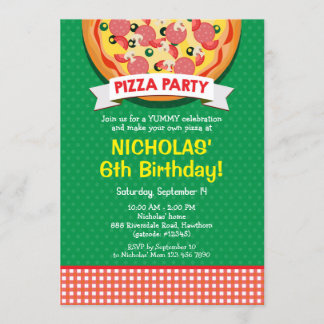 Pizza Geburtstagsparty Einladung