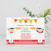 Pizza Geburtstagsparty Einladung (Stehend Vorderseite)