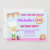 Pizza Geburtstagsparty Einladung, Pizza Einladung (Vorderseite)