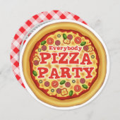 Pizza Geburtstagsparty Einladungen (Vorne/Hinten)