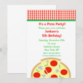Pizza Geburtstagsparty Einladungen (Vorne/Hinten)