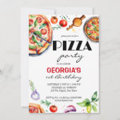 Pizza Geburtstagsparty Italienisches Motto Vorlage (Vorderseite)