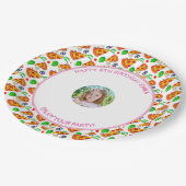 Pizza Geburtstagsparty Little Girl Picture Pappteller (Schrägansicht)