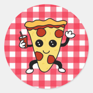 Pizza Geburtstagsparty oder Pizza Parlor Runder Aufkleber