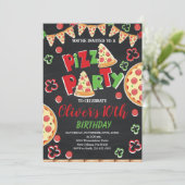 Pizza Geburtstagsparty, Spaß zum Geburtstag Einladung (Stehend Vorderseite)