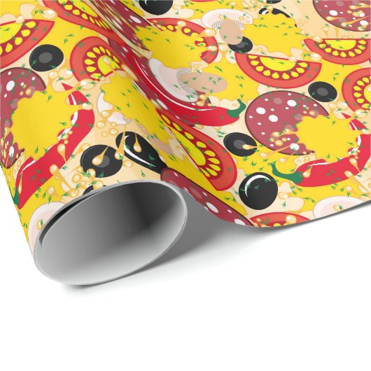 Pizza Geschenkpapier (Rolleneckpunkt)
