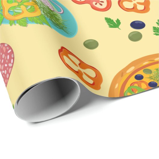 Pizza Geschenkpapier (Rolleneckpunkt)