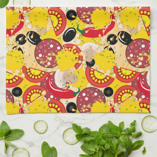 Pizza Geschirrtuch (Gefaltet)