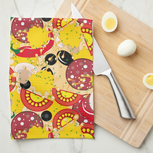 Pizza Geschirrtuch (Viertel Falte)
