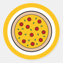 Pizza-Geschmacksschilder Runder Aufkleber