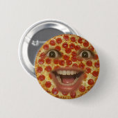 Pizza-Gesichts-Knopf Button (Vorne & Hinten)