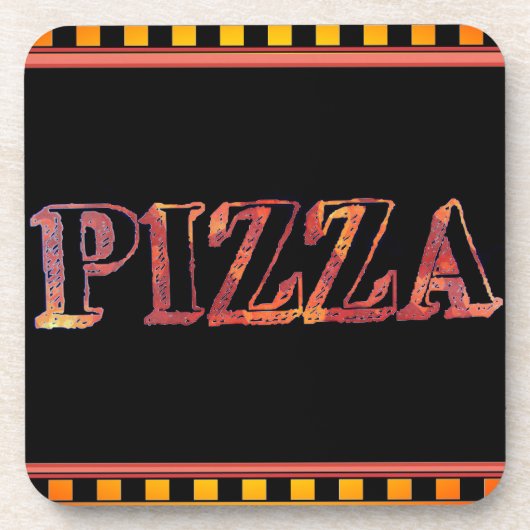 Pizza Getränke Coaster Getränkeuntersetzer (Vorderseite)