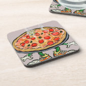 Pizza Getränkeuntersetzer (Linke Seite)