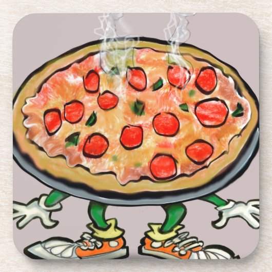 Pizza Getränkeuntersetzer (Vorderseite)