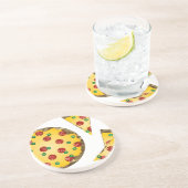 Pizza Getränkeuntersetzer (Seite)