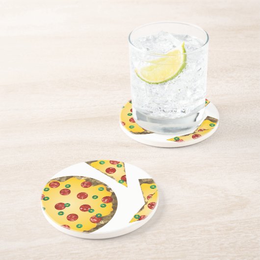 Pizza Getränkeuntersetzer (Seite)