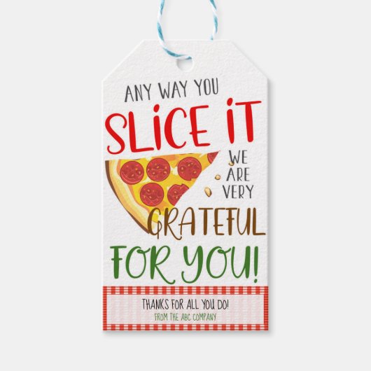 Pizza Gift Tags Geschenkanhänger (Vorderseite)