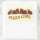 Pizza Girl Rechteckiger Aufkleber (Tasche)