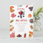 Pizza Grillen Sauce Babydusche Einladung (Stehend Vorderseite)