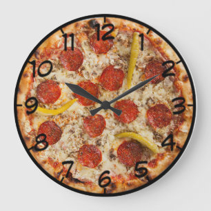 Pizza Große Wanduhr