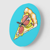 Pizza Große Wanduhr (Winkel)