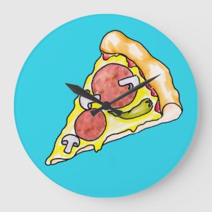 Pizza Große Wanduhr