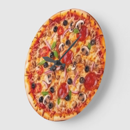 Pizza Große Wanduhr (Winkel)