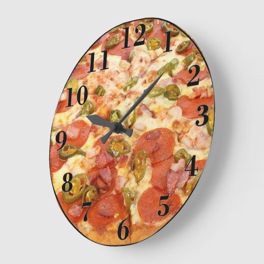 Pizza Große Wanduhr (Winkel)