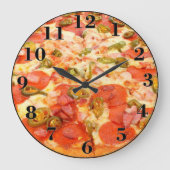 Pizza Große Wanduhr (Vorderseite)