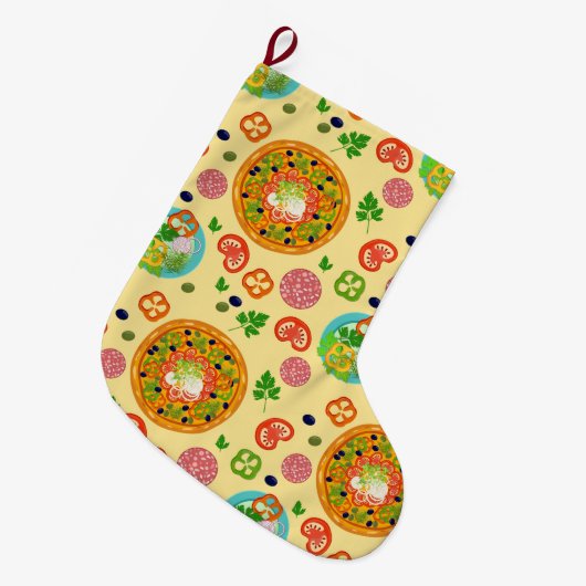 Pizza Großer Weihnachtsstrumpf (Vorderansicht (hängend))