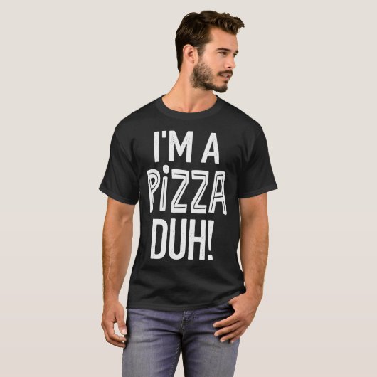 PiZZA Halloween Kostüm Lazy Easy, ich bin ein PiZZ T-Shirt (Vorne ganz)