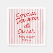 Pizza Hand Drawn Red Special Lieferdusche Serviette (Vorderseite)