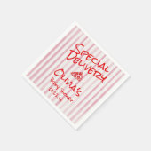 Pizza Hand Drawn Red Special Lieferdusche Serviette (Ecke)