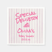 Pizza Handgezogene Pink Spezial Kinderdusche Serviette (Vorderseite)