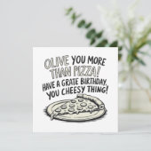 Pizza Happy Birthday Karte (Stehend Vorderseite)