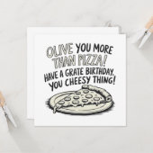 Pizza Happy Birthday Karte (Vorderseite/Rückseite Beispiel)