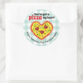 Pizza Happy Valentine's Day Round Sticker for Kids (Tasche)