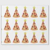 pizza hässlich Weihnachtsbaum lustig Geschenkpapier (Flach)