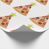 pizza hässlich Weihnachtsbaum lustig Geschenkpapier (Ecke)
