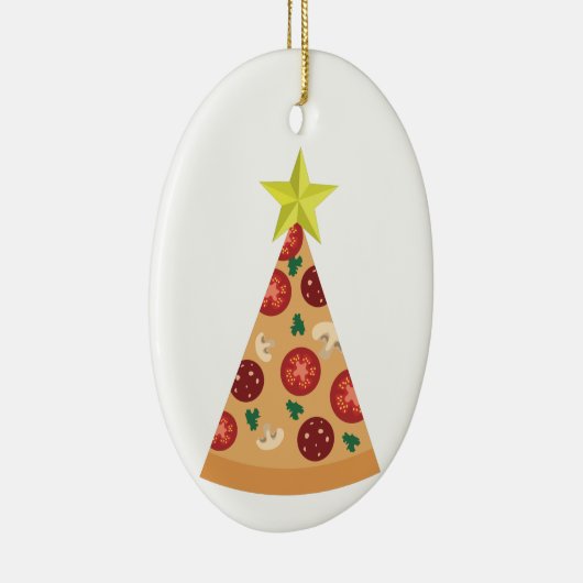 pizza hässlich Weihnachtsbaum lustig Keramik Ornament (Rechts)