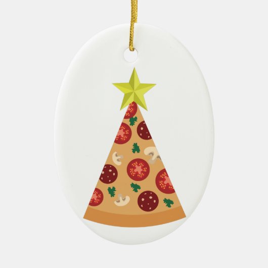 pizza hässlich Weihnachtsbaum lustig Keramik Ornament (Vorne)