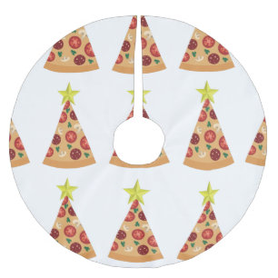 pizza hässlich Weihnachtsbaum lustig Polyester Weihnachtsbaumdecke