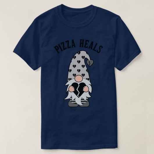 Pizza Heals Antivalentine Day Gnome 3261 T-Shirt (Design vorne)
