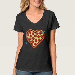 Pizza Heart Niedlich Valentinstag Heart Shaped Piz T-Shirt
